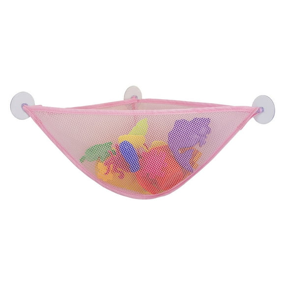 1-Piece Bathroom Toy Storage Mesh Bag with 3 Strong Suction Cups Mold-Resistant Large Capacity Quick Drainage Keep Bathroom Tidy