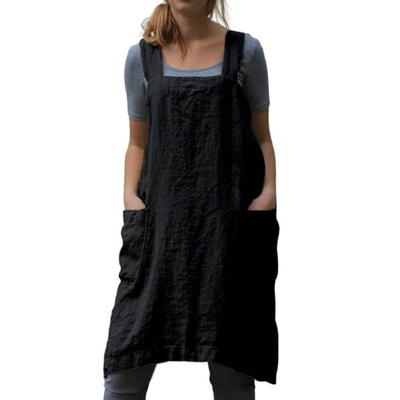 Fusipu Cooking Apron Solid Color Crisscross Back with Pockets Fine Workmanship Garden Apron Baking Accessories