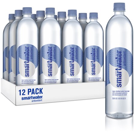 Glaceau Smartwater Vapor Distilled Water, Antioxidant, 33.8 Fl Oz, 12 (Distilled Water Best To Drink)