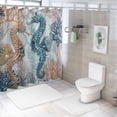 thumbnail image 7 of Shiartex  Nautical Coastal Shower Curtain Seahorse Beach Ocean Bathroom Curtains Watercolor Seashell Coral Summer Sea Marine Life Themed Bathtub Decor with Hooks 36x72, 7 of 7