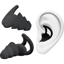 Ear Plugs for Sleeping Noise Cancelling, Reusable Silicone Ear Plug, Comfortable Hearing Protection for Work, Study, Travel and Noise Reduction, Black