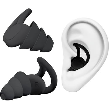 Ear Plugs for Sleeping Noise Cancelling, Reusable Silicone Ear Plug, Comfortable Hearing Protection for Work, Study, Travel and Noise Reduction, Black
