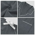 thumbnail image 5 of ANLIQI Women's 100% Cotton Pajama Set Button Down Sleepwear Short Sleeve Shirt and Long Pants Soft ladies Lounge Sets(Dark Grey,L), 5 of 7
