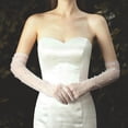 thumbnail image 3 of Guantes de novia para mujer, ideales para bodas, vestidos de fiesta y como complemento para disfraces. Perlas. Longitud 42cm, 3 of 9