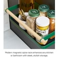 thumbnail image 6 of Yamazaki Home Magnetic Storage Caddy, Forest Green, Steel + Wood, Supports 3.3 pounds, Magnetic, No Assembly, 6 of 8