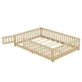 thumbnail image 3 of Montessori Floor Bed, Floor Bed Frame Full with 16" Fence Guardrails & Detachable Door, Full Size Floor Bed Frame for Girls, Boys & Teens, Natural, 3 of 9