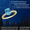 thumbnail image 2 of Gem Stone King 14K Two Tone Gold Swiss Blue Topaz and Lab Grown Diamond Engagement Ring for Women | 2.41 Cttw | Oval Checkerboard 9X7MM | Gemstone November Birthstone | Size 6, 2 of 6