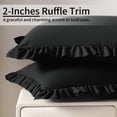 thumbnail image 4 of Kelnaro Ruffled Pillow Cases Standard 20"x26", 2 Pack Microfiber, Elegant Ruffle Pillow Shams for Bedroom Decor, Black, 4 of 5
