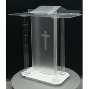 INTBUYING Acrylic Clear Speech Lectern Church Podium for Weddings Prayer Conference
