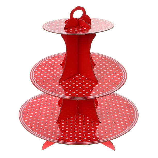 Soporte de almacenamiento para cupcakes, expositor de papel para pasteles, organizador de cupcakes de 3 niveles, expositor para cupcakes, soporte para pasteles multicapa, bandeja reutilizable para s