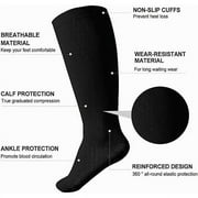 2 Pairs Wide Calf Compression Socks for Women Men AMITOFO Circulation 20-30mmHg Plus Size Knee High Support Stockings| Circulation | Nurses | Running | Travel,Beige Black 4XL