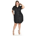 thumbnail image 1 of Vestido camisero de lino Roman Fashion /Tallas Extras, 2336 (Negro) negro 42, 1 of 5