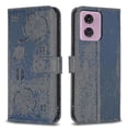 thumbnail image 1 of Funda de cuero con patrón de trébol Yashi para Motorola Moto G24 5G Estilo azul B, 1 of 5