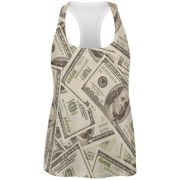 Cash Money All Over Womens Work Out Tank Top Multi 2XL
