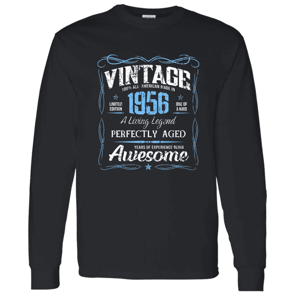 Classic Birthday Made In 1956 70 Years Old 70Th Bday Vintage Decorations Long Sleeve Shirt