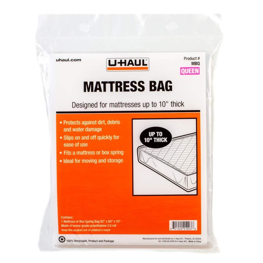 UHaul Standard Queen Mattress Bag Moving & Storage Cover for