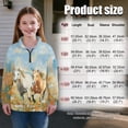 thumbnail image 7 of Uorisanigo Girls Half Zip Sweatshirt Oversized Running Horse Long Sleeve Pullover Crop Tops for Teen Girl, Soft Kids Quarter Zip Hoodies for Fall Winter Spring, Size 11-12, 7 of 7