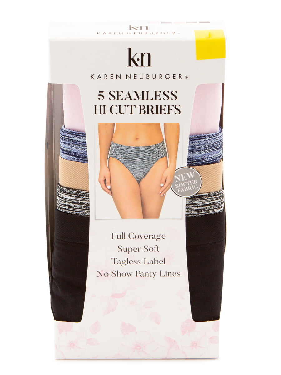 Karen Neuburger (5 Pack) Women's High Cut Briefs Underwear Seamless Panties  Tagless 