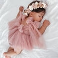 thumbnail image 4 of LYMAYTER Baby Girls Formal Sleeveless Dress with Frilly Netting and Princess Skirt for Summer Events‌ 3M-24M, 4 of 8