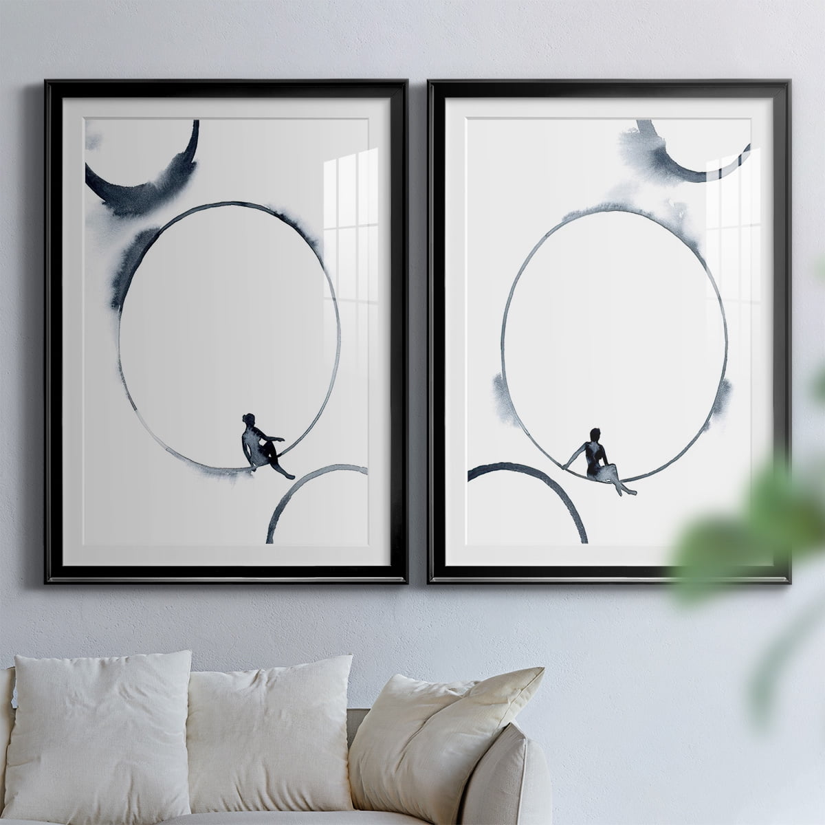 Wexford Home Woman in the Moon I Premium Framed Print, 18.5" x 24.5" - Ready to Hang, Black (Set of 2)