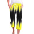 thumbnail image 1 of FAIWAD Pantalons Capri en Lin pour Femmes, Poches Larges, Taille Élastique, 1 of 5