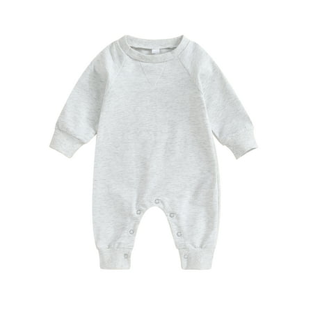 

TFFR Newborn Baby Jumpsuit 0-18M Infant Boy Girl Solid Color Long Sleeve Romper Casual Fall Clothing