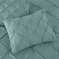 thumbnail image 6 of Chezmoi Collection Berlin Spa Blue Pinch Pleat Queen Comforter Set, 3-Piece, Soft Pintuck, Lightweight All Season Microfiber Bedding, 6 of 9