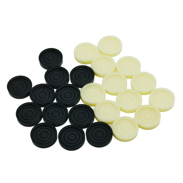 HILABEE 24Pcs Backgammon Chess Pieces,for Backgammon Game,Stackable,Pieces for Board Games Replacement for Draughts Age 8 Adults Kids Black White
