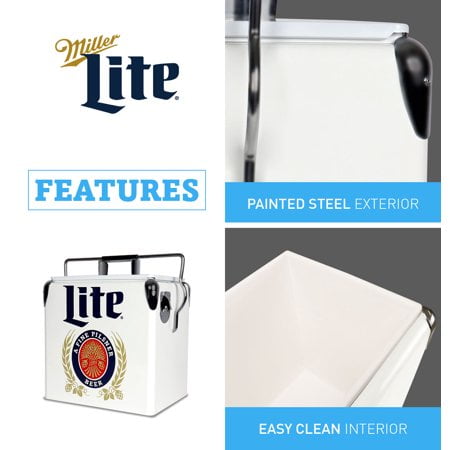 Miller Lite 14 qt. Hard Sided Ice Chest Cooler Wh Walmart