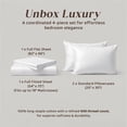 thumbnail image 3 of Loomsnest 100% Long Staple Cotton 400 Thread Count Sateen Sheet Set, Wrinkle Resistant, Deep Pocket, Fits up to 18", Full, White, 3 of 9