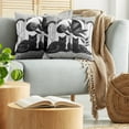 thumbnail image 5 of Ambesonne Cat Throw Pillow Cover 2 Pack, Mid Century Modern Boho Kitties, 20", Pale Grey Charcoal Grey, 5 of 7