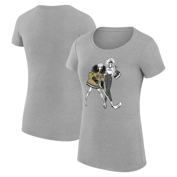 Women's G-III 4Her by Carl Banks Heather Gray Vegas Golden Knights Super-Slim Fit Lightweight Hockey Girls T-Shirt