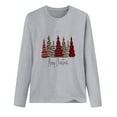 thumbnail image 5 of Christmas Long Sleeve Shirts for Women Funny Xmas Gifts Christmas Tree Print Sweatshirt Holiday Graphic Shirts Blouse Womens Clothing Cheap, 5 of 6