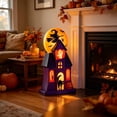 thumbnail image 6 of Light Up Halloween House Tabletop Decor, LED Spooky Resin House with Witch Ghost Pumpkin Scene, Glowing Decoration for Mantel Shelf Party, 6 of 6