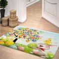 thumbnail image 2 of Easter Bathroom Rug Mat, Easter Bathroom Rugs Set, Happy Easter with Bunny Eggs and Flowers Spring Holiday Non-Slip Bath Carpet(17"X29"), 2 of 3