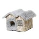 thumbnail image 3 of Casa de cama para mascotas, almohadilla extraíble, parte inferior antideslizante, casa de techo doble, caseta de refugio cómoda para perros pequeños, 44cmx36cmx39cm Yinane Casa de la cama del gato, 3 of 8