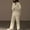 Beige, variant on Womens Baggy 2PC Pajama Sets Solid Fleece Lined Warm Loungewear Casual Long Sleeve Tops and Pants Suit for Workout Lounge