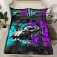 thumbnail image 2 of Erosebridal Fast Car Bed Sheets King,Extreme Sports Bedding King Size,Plaid Buffalo Sheet Set King,Super Cozy Teens Bedroom Decor,4 Pieces, 2 of 7