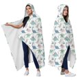 thumbnail image 2 of Wearable Blanket,Light Dinosaurs Pastel Pattern Hooded Wearable Flannel Blanket for Adults & Teens,Winter Poncho Shawl Wrap Cape Cozy Anti-Pill,60"x80", 2 of 4