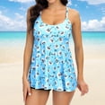 thumbnail image 3 of MKLEKYY Trajes De Baño mujer Natacion Summer Women V Neck Floral Print Swimsuit And Shorts Swimwear Bathing Beach Sexy Bikini 2 Piece Suits, 3 of 5