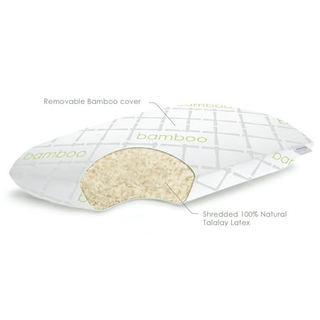 Linenspa Shredded Talalay Latex Pillow with Bamboo Washable (Best Shredded Latex Pillow)