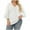 White, variant on tarylea Plus Size Tops for Women V Neck 3/4 Flare Ruffled Sleeve Blouse Solid Color Pleated Tunic Casual Loose Summer Dressy Tops
