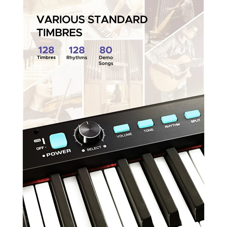 Starfavor Teclado de piano semipesado de 88 teclas con soporte, pedal de  sostenimiento y funda de transporte, SEK-88A