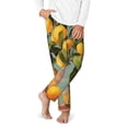 thumbnail image 2 of Yiaed Retro Warm Lemon Flower Print Teenagers' Lounge Pants, Loose PJ Bottoms, Long Pajama Pants for Men-Large, 2 of 6