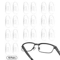 HBMYN 10 Pairs Eyeglass Nose Pads,Teardrop Shape Nose Pads for Glasses,Puch-On Nosepads,Anti-Slip Silicone Nose Pads for Eyeglasses