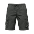 thumbnail image 6 of BVnarty Men's Summer Multi-Functional Cargo Shorts Solid Color Outdoor Casual Shorts With Multiple Pockets For Hiking And Workouts Dark Gray L, 6 of 7