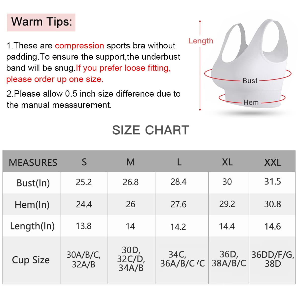 Women's Slimfit Pullover Bra - Size 4 (32A,B), Size 5 (34A/B), Size 6  (36A/B), Size 7 (38A/B)
