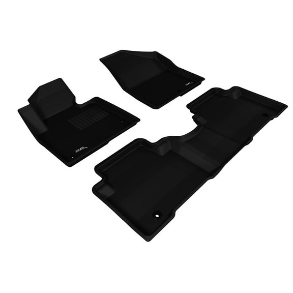 3D MAXpider Custom Fit Kagu Floor Mat (Black) Compatible with Hyundai Santa Fe Sport 2013-2018 - Full Set