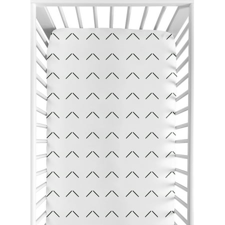 UPC: 0846480089599 | Sweet Jojo Designs White and Black Boho Arrow Boy Girl Fitted Crib Sheet Baby or Toddler Bed Nursery – Black and White Bohemian Tribal Southwest Chevron Geometric Herringbone Woodland Gender Neutral