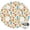 Pioneer Flower Floral-1, variant on Pioneer Flower Floral Print Pattern Round Fitted Tablecloth with Elastic Edge, Waterproof Dining Table Cover for Indoor Outdoor Camping and Daily Use